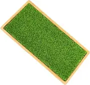 ABOOFAN Artificial Grass Mat Action Figure Holder Stylish Bamboo Organizer Rack for Desktop Display Showcase