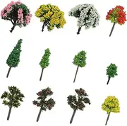 60pcs Sandbox Model Tree Mini Scenery Trees Model Scenery Assorted Artificial Figures Garden Simulation Landscape Models Decoration Faux Tree Micro Landscaping Props Plastic