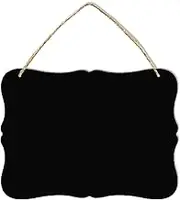 Wooden Double Sided Hanging Chalkboard Signs,Memo Message Sign, Vintage Erasable Message Board Sign with Hanging String for Wedding Kitchen Home Party Decoration Rectangle 03