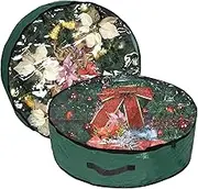 Propik Christmas Wreath Storage Bag 30" - Garland Holiday Container with Clear Window - Tear Resistant Fabric - 2 Pack (30 Inch, Green)