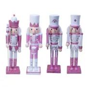 Elegant Pink Nutcrackers Soldier Ornament Stylish 30cm Tabletop Decoration