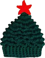 [ａ aternee] Christmas Tree Knitted Hat Costume Hat Crochet Beanie for Dress up Festival