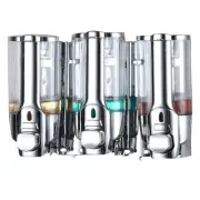 3-Chamber Soap Shampoo Conditioner Dispenser Bathroom Wall Mounted Shower Pump