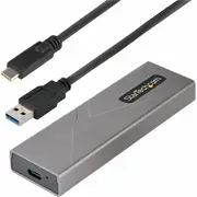 StarTech.com USB-C 10Gbps to M.2 NVMe or M.2 SATA SSD Enclosure, Tool-free M.2 PCIe/SATA SSD Aluminum Enclosure, USB-C & USB-A H