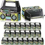 24 Pieces 80s 90s Novelty Boom Favor Boxes Retro Radio Decorations Hip Hop Party Favor Supplies Table Centerpieces for Birthday Music Theme Party Supplies