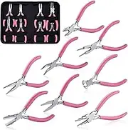 SPEEDWOX 8pcs Jewelry Making Pliers Set Flat Nose Pliers Smooth Jaw & Serrated Jaw Wire Looping Pliers End Cutting Pliers Wire Cutter Chain Nose Pliers Bend Nose Pliers Round Nose Pliers With Cutter