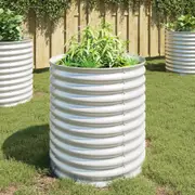 Garden Raised Bed 80x80x81 cm Galvanised Steel Silver vidaXL