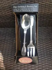 *NEW* Gibson WATERBURY 11-pc Hostess Set w/ 6 Steak Knives Stainless GIA-19