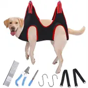 Exsha Pet Dog Grooming Hammock Harness With Nail Clippers, Trimmer, Nail File, Comb,breathable Dog Hammock Restraint Bag, Dog Grooming Sling Helper...