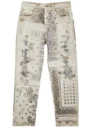 Proleta RE Art Boro Patchwork Distressed Straight-leg Jeans - White - M M