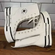 New NIB Converse Women Chuck 70 Plus X-Hi High Top White Platform Sneakers Boots