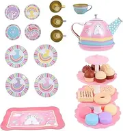 KOMBIUDA Unicorn Tea Set Toy for Boys and Girls Girls Playhouse Set Toy Imitation Teapot
