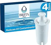 BritaPlus Water Filter, High Density Replacement Filter for Pitchers and Dispensers, Made Without BPA, 4 Count