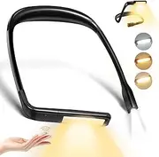 Neck Light with Gesture Sensor, Rechargeable Book Light for Reading in Bed at Night, 3 Colors & Stepless Dimming, Neck Lamp for Craft Knitting