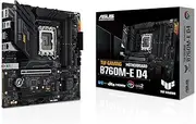 ASUS TUF Gaming B760M-E D4 Motherboard Socket Intel LGA 1700 (Intel B760, mATX, DDR4 Memory, PCIe 4.0, 2X M.2, Realtek 2.5Gb Ethernet, Aura Sync)