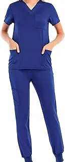 [Dickly] Uniforms Scrub Set Workwear Nurse Top Pants Lightweight Clothes Short Sleeve Nursing Work suits for Pet Grooming Beauty Salon