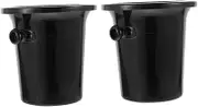 Happyyami 2Pcs Black Round Wine Spittoon Ice Bucket Plastic Wine Tasting Accessories with Funnel Design for Easy Pouring and Mess Enjoyment