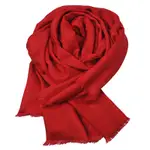 SALVATORE FERRAGAMO 義大利製經典品牌圖騰絲混羊毛披肩/圍巾(鮮紅色/32 3010)