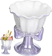 SHOWERORO Unique Footed Bowl for Desserts Snacks Candy Fruit Ice Cream Yogurt Made of Ceramic