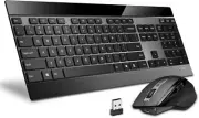 Wireless Keyboard and Laser Mouse Combo,Multi Device (Bluetooth 4.0+3.0+2.4G) Ke