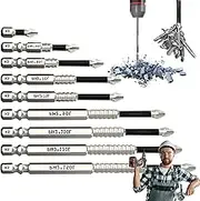 Slideach Magnetic Screwdriver Bits, High Magnetic Screwdriver Drill Bit Set, Universal Anti-Slip K5 Impact Resistant Non Slip Bit (9pcs： 25mm, 50mm, 65mm, 70mm, 75mm, 90mm, 100mm, 120mm, 150mm)