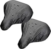 Qaixwuyi Pack of 2 Waterproof Bicycle Saddle Protectors, Black Tear-Resistant Cover for Wind Weather Bicycle Saddle Rain Cover Sun Protection for Most Bicycle Saddles Mountain Bikes