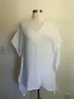 Eileen Fisher V-Neck Organic Cotton Lofty Gauze White Caftan Sz XXS/XSTTP $168