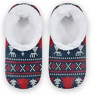 [Caihoyu] Kids Girls Boys Slippers Fuzzy Fleece Anti-Slip Rubber Sole Lightweight House Slipper Socks Bedroom Home Office Travel Yoga
