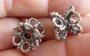 Sterling Silver Bead Cap Double(two sided) for 10-12MM Lacy Loop style