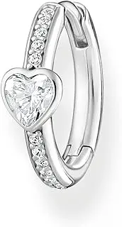 [Thomas Sabo] Single hoop earring with heart and white stones silver