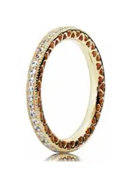 Authentic Pandora 14K Hearts Sparkle Eternity Ring Wedding Band 150181CZ Sz 6.75