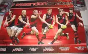 Essendon FC : 6 player poster - signed by James Hird & 5 other legends (#2094)