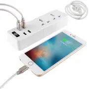 Power Strip, Surge Protector with 2 Universal AC Outlets and 4 USB Ports, 110V-250V Socket Powerboard with Extension Cord