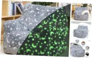 Bean Bag Chair with Filler, 37" Grey Glow at Night BeanBags with Faux Fur