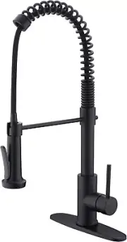 Kitchen Faucet, Black Kitchen Faucet with Pull down Sprayer, Commercial Spring S