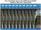 Ten Fisher Space Pen #SPR1B - Blue Ink / Bold Point Refills / Also Fits Parker