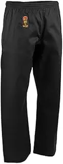 (Size 6 (1.8m - 1.8m / 110-130kg.), Black) - ProForce Gladiator 180ml Karate Pants w/ Elastic Waist