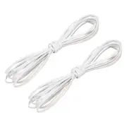 2 Bundles Flat Leather Cord, 5.5 Yards 4mm Leather Craft Lace Strip, White