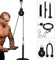 Tricep Handle Bar Pulley Cable System DIY Training Home Gym Cable Attachment Kit