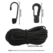 1/4"Bungee Shock Cords with Hooks 130Feet Elastic Nylon Cords Kayak Stretch S...