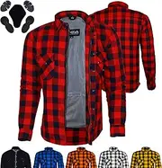 Bikers Gear Motorcycle Jacket Shirt - Kevlar Motorcycle Shirt Armoured Shirt 280gsm Dupont™ Kevlar® Aramid with Protective CE Motorbike Armour