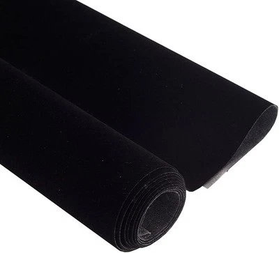 14.5"x78.7" Self Adhesive Velvet Drawer Liner Roll 15.7"W x 78.7"L, Black