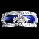 DESIGN REPLICA_*Fleur de Lis*_RING SET_CZ / NAVY BLUE ENAMEL_SZ-9_925 SILVER_NF