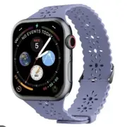 LAX Apple Watch Lace Silicone Band Gray Blue Series 1-8 & SE New In Package