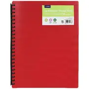 J.Burrows Recycled Refillable Display Book 40 Pockets Red