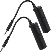 HYTROVE 2pcs Guitar Effector Guitar Audio Interface Guitar Converter Guitar Adapter Guitar Accessories Device Guitar Cable Guitar Effects Interface Audio Adapter Guitar Parts Rubber Black