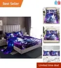 Vivid Galaxy & Animal Print Bed Sheet Set for Twin Beds - Cozy Microfiber Luxury