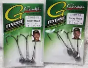 TWO PACKS Gamakatsu G-Finesse Trickey Head 3/0 Shakey Hooks 1/8oz 370413-1/8