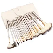 18 Piece Professional Makeup Brush Set Soft Bristle with Carry Case Pearl White
