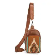 Wrangler Aztec Sling Bag for Women Western Knitted Crossbody Purse and Chest ...